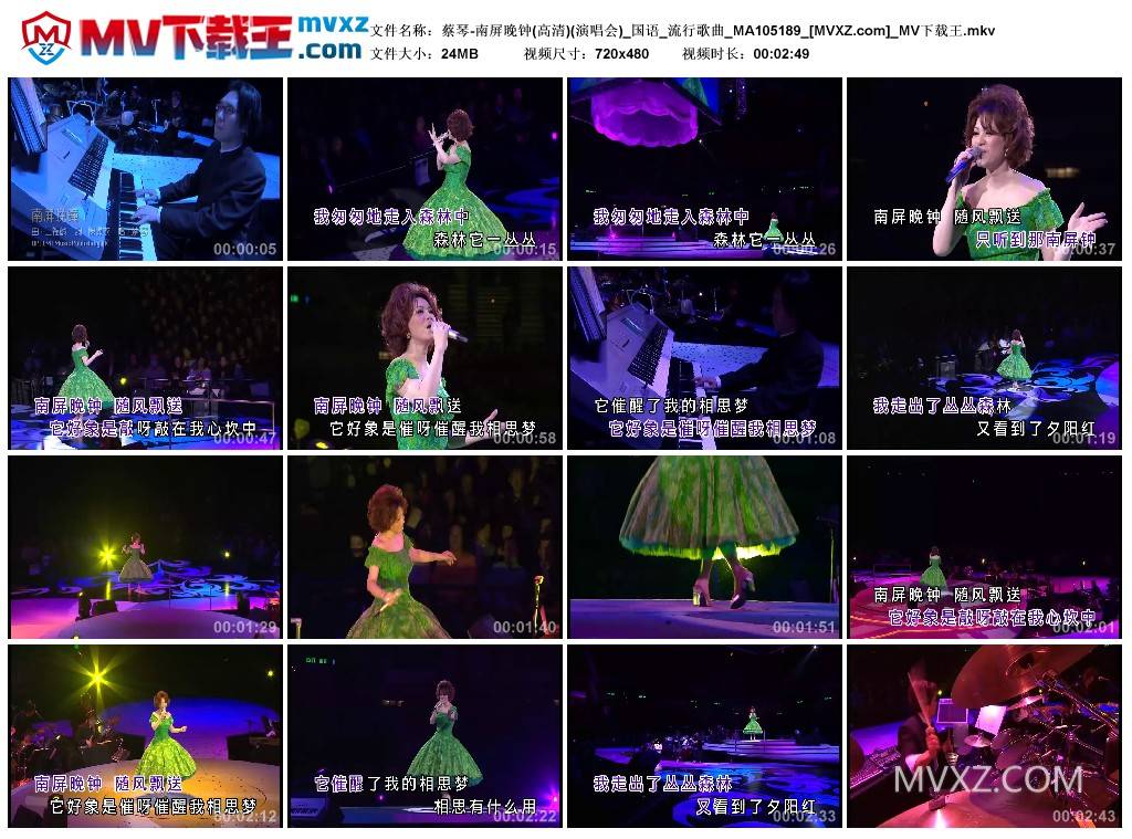 蔡琴-南屏晚钟(高清)(演唱会)_国语_流行歌曲_MA105189